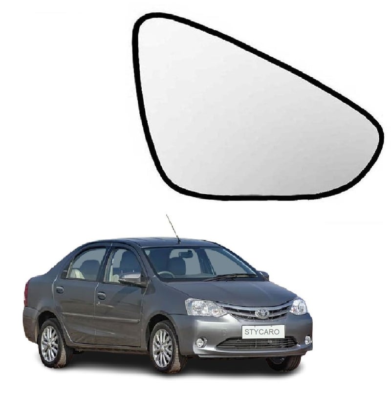 STYCARO orvm Side View Sub Mirror Glass Plate compatible with Toyota Etios/Etios Liva 2014-2019 Model Type 2 (RIGHT DRIVER SIDE) - Image 1