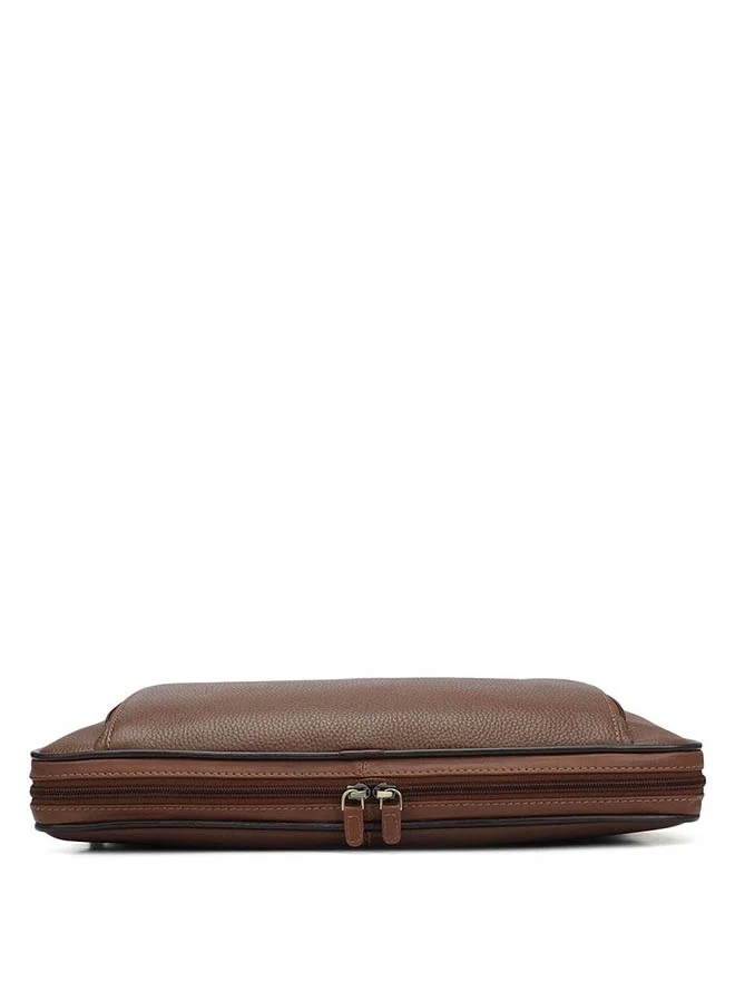 Da Milano  Leather Brown Laptop Bag with Adjustable Shoulder Strap for Men | Best Price UAE
