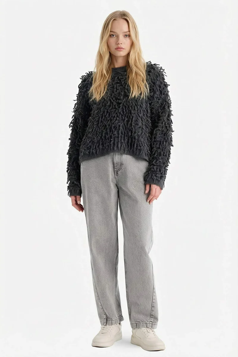 Defacto Regular Fit Crew Neck Knitwear Pullover