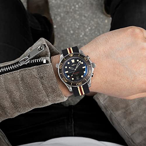 TACTICAL FROG 20mm 22mm Fast Release Nylon Watch band with Stainless Steel Buckle, Two-Piece Waterproof Nylon Watch Strap for Men & Women… (Blackkhaki, 22mm) - Image 5