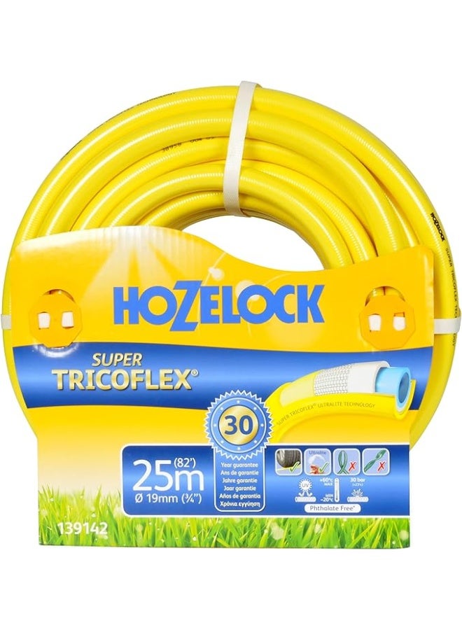 Hozelock Super Tricoflex Ultimate Garden Hose 19mm x 25m, Anti-Kink, UV Resistant, Heavy Duty Yellow Pipe (Made in France) - Image 1
