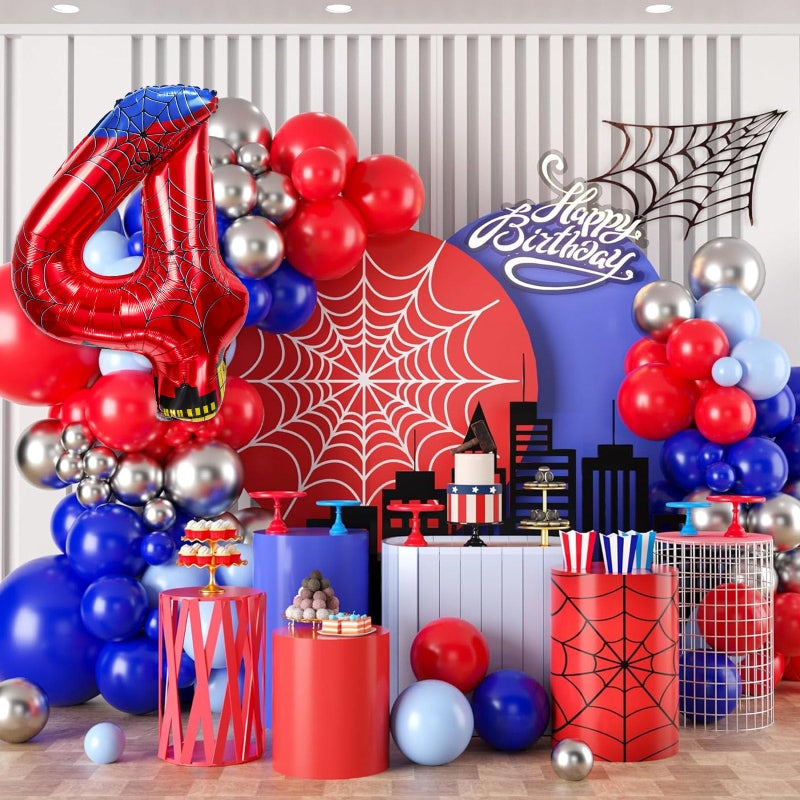 laackys 40 inch spider theme number foil balloons, children's party balloon supplies with classic numbers 1 to 9, birthday decoration supplies,number large balloons for spider theme parties(4) - Image 5