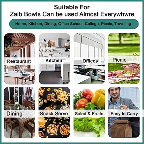 Zaib Microwave Safe Stainless Steel Food Storage Container with Lid | Euro Mixing Bowl Set for Kitchen | 500ml, 800ml, 1250ml | Pack of 3 | Reheatable, BPA-Free (3 Print Blue Spiral) - Image 5