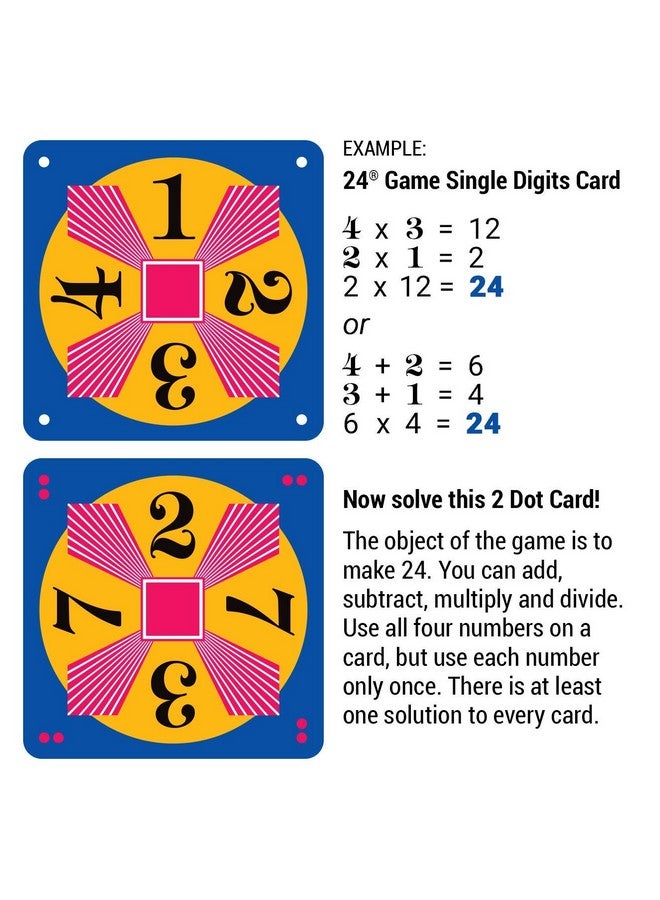 24 Game 24 GAME 96-Card Deck: Algebra/Exponents Math Card Game  - Image 3