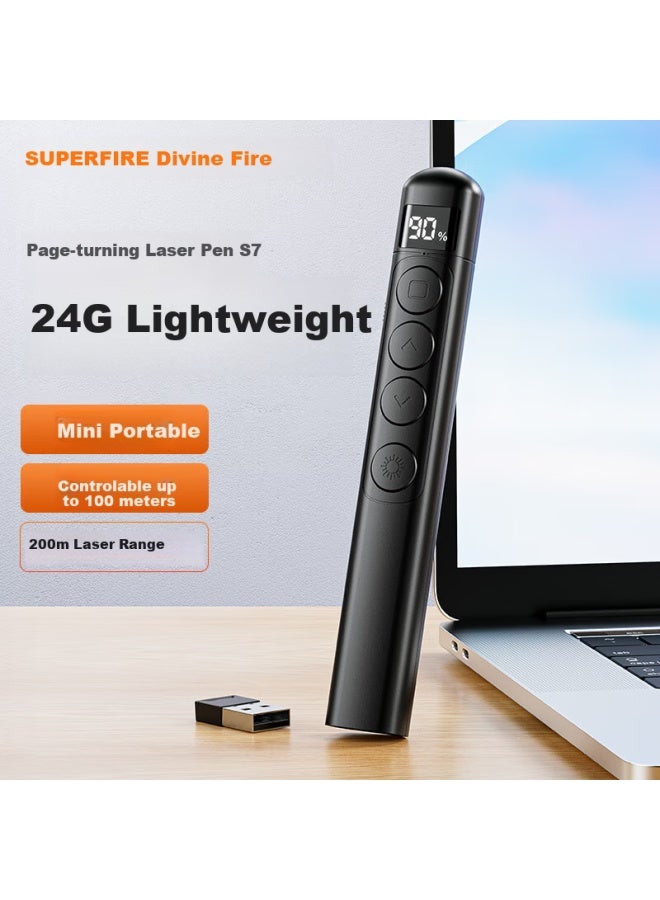 Supfire S7 Page-turning Pen, Ppt Rechargeable Laser Remote Control, Multi-functional Teaching Slide Projector Switcher, Infrared Remote Pen For Multimedia Presentations - Image 1