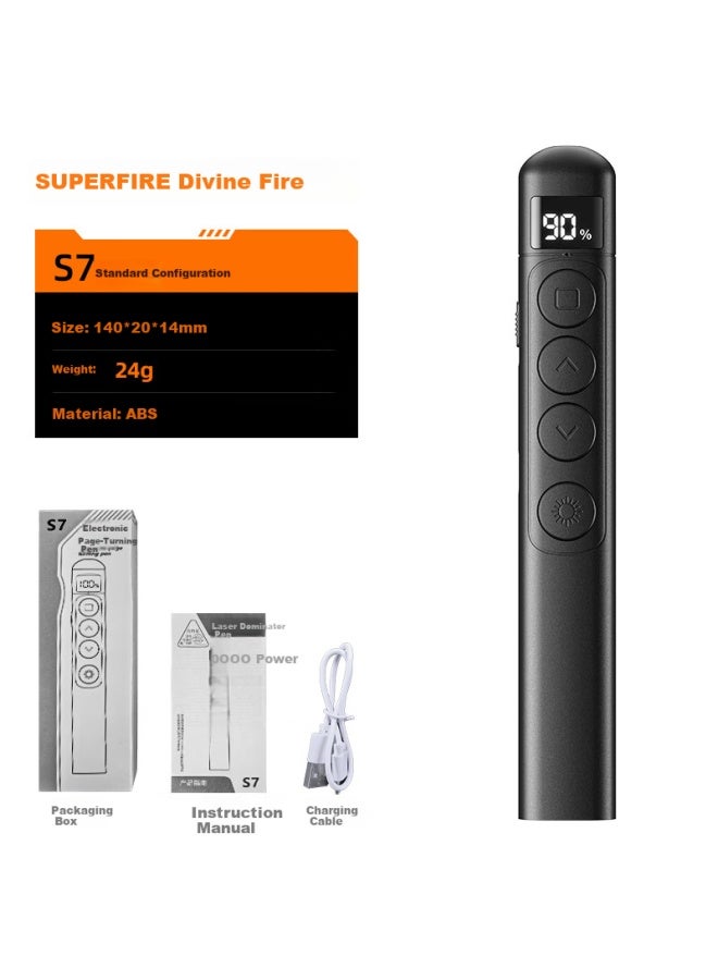 Supfire S7 Page-turning Pen, Ppt Rechargeable Laser Remote Control, Multi-functional Teaching Slide Projector Switcher, Infrared Remote Pen For Multimedia Presentations - Image 4