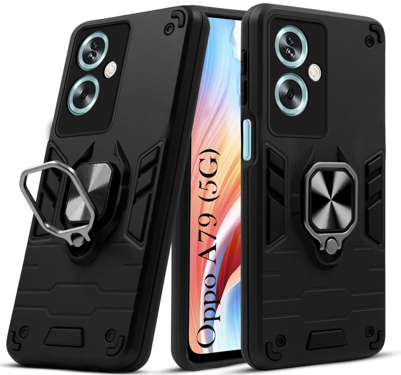 Jkobi Back Cover Case for Oppo A79 5G (Shockproof Polycarbonate Dual Layer Hybrid Armor | Robust Black) - Image 1