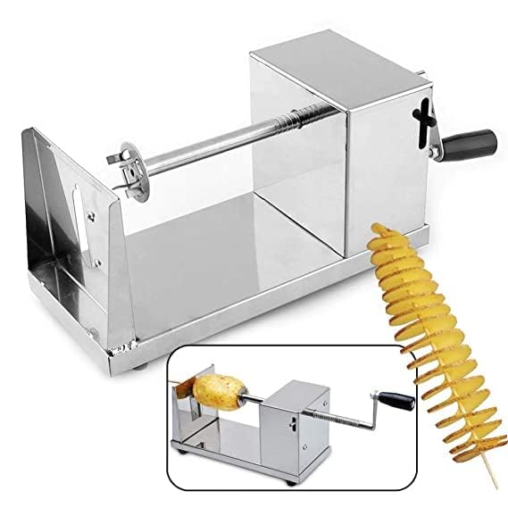 SUNCLOCK ClickEnterpriseManual Stainless Steel Twisted Potato Slicer Spiral Vegetable Cutter French Fry  - Image 2