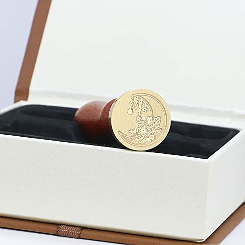 SWANGSA Wax Seal Stamp Set, Vintage 6 Pieces Moon Series Sealing Stamp Heads and 1 Wooden Handle Wax Seal Kit - Image 5