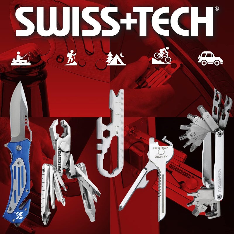 سويس تيك أداة الهروب من السيارة في حالات الطوارئ Swiss+Tech ST81010 BodyGard – أداة هروب من السيارة 3 في 1 مع مصباح LED يدوي، قاطع حزام الأمان، وكاسر الزجاج – بناء ثقيل الوزن، تشمل البطاريات وحلقة المفاتيح، أسود - Image 2