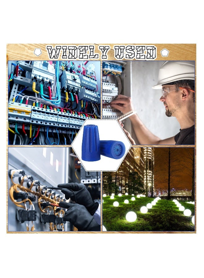 100 قطعة من موصلات الأسلاك الكهربائية الخارجية المقاومة للماء، طرف توصيل للسلك 22AWG-12AWG، موصلات المناظر الطبيعية، متاحة للاستخدام في المواقع الرطبة لتطبيقات البناء (أزرق) - Image 5