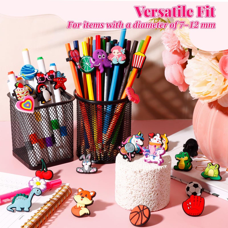 أيه واي جي أكس يو هدايا عيد الحب من AYGXU للأطفال في المدرسة - 60 قطعة من أغطية أقلام الرصاص للأطفال بكميات كبيرة مع 30 بطاقة عيد الحب ومشابك أقلام الرصاص وهدايا تبادل الهدايا للطلاب ومكافآت الفصل الدراسي - Image 5