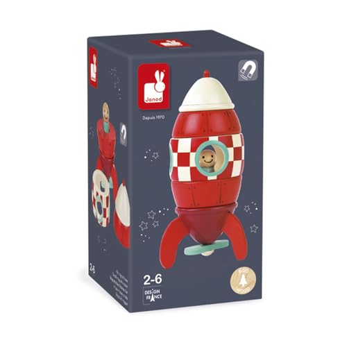 Janod Small Wood Magnetic Rocket Kit – 2 in 1 Game - Ages 2-6 - J05207 - Image 4