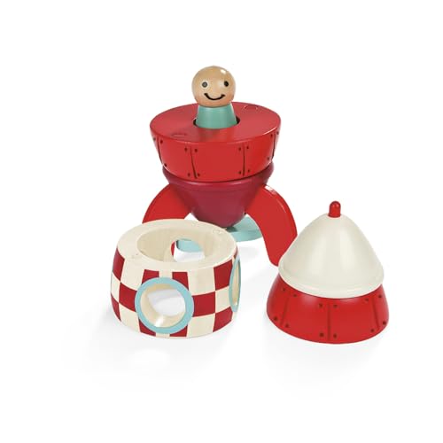 Janod Small Wood Magnetic Rocket Kit – 2 in 1 Game - Ages 2-6 - J05207 - Image 3