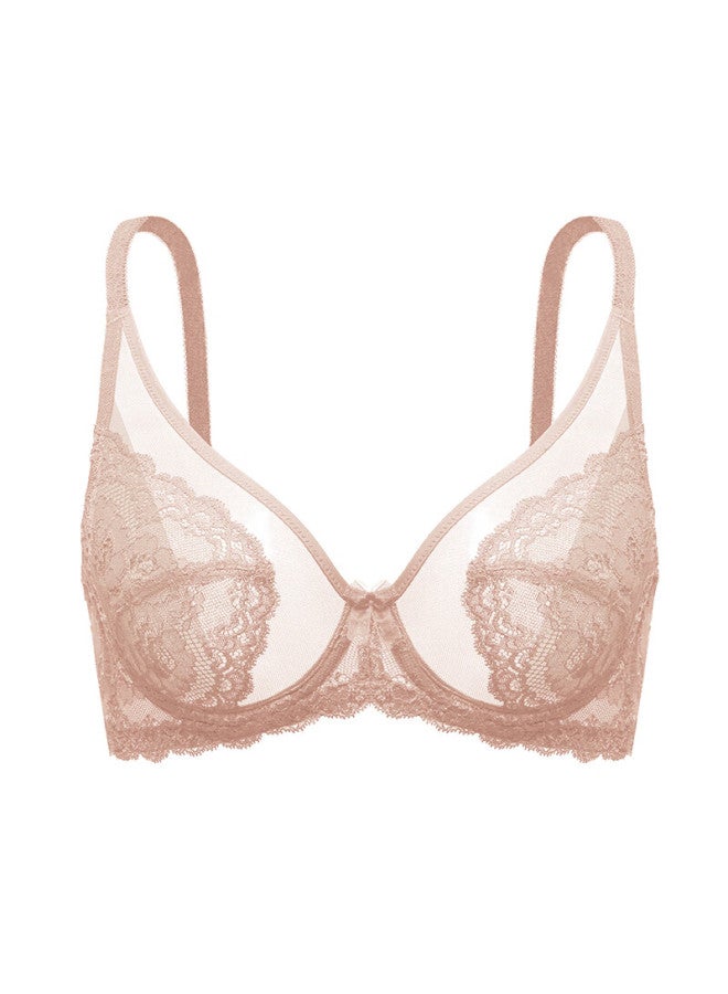 Hsia "enchanting Love" Full Coverage Lace Bra For Women, Skin Purple - Plus Size 80e - Image 3