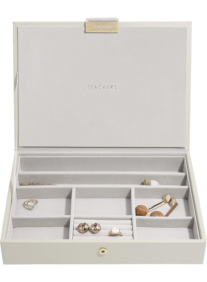Stackers Classic Jewellery Box with Lid Oatmeal - Image 1