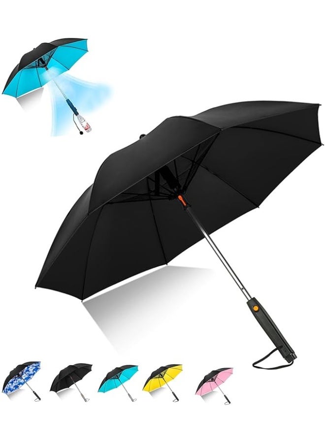 3 In 1 Umbrella with Fan,Umbrella with Fan and Mist Spray,Misting Shade Fan Umbrella,USB Rechargeable Sun Umbrella,UV Protection Compact Umbrella - Image 1