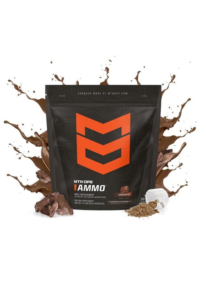 MTN OPS Ammo Protein Powder Meal Replacement Shake for Lean Muscle Building, Chocolate Flavor, 28 Servings - Image 2