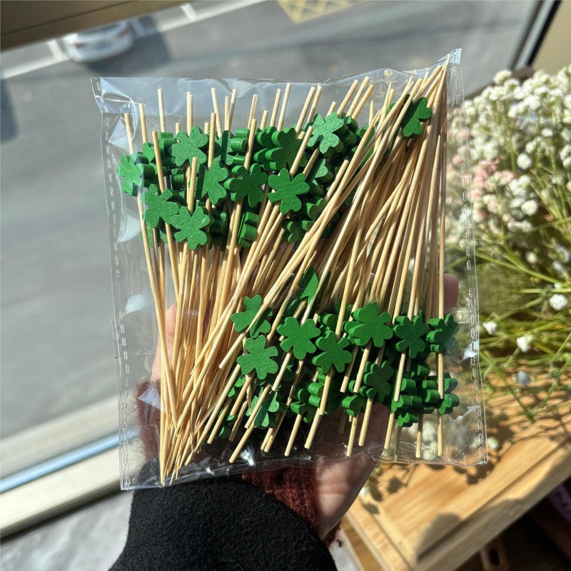 Tropical Leaf Cocktail Picks for Summer BBQ Clover 100/bag