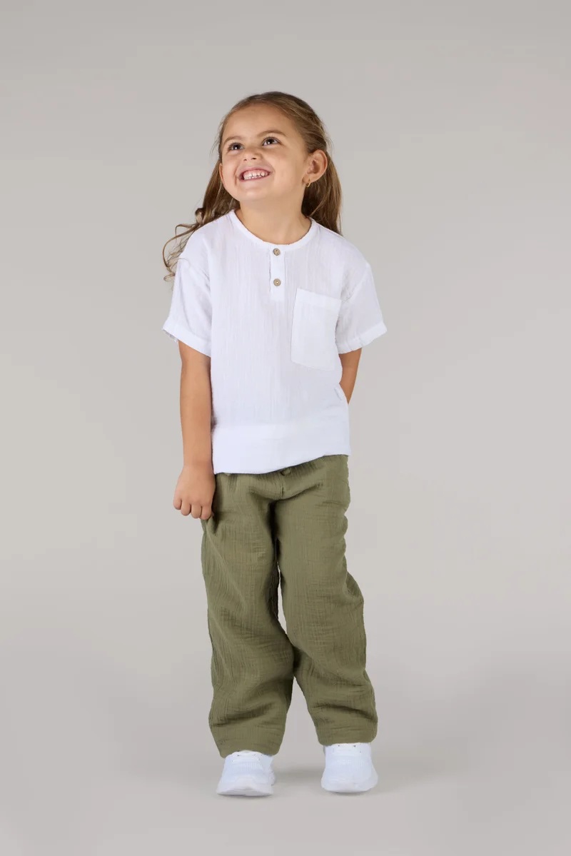Just Nature Olive Green Wide Leg Trousers  | Best Price UAE