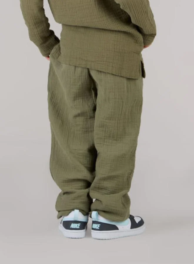 Just Nature Olive Green Wide Leg Trousers  | Best Price UAE