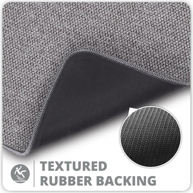 Bosap Bath Mat Ultra Thin Thin Bath Srugs Rubber Bath Haps للحمام سريع الجاف قابل للغسل تحت الباب سجاد الحمام أوصح للحمام الحمام (رمادي 20'x32 '') - Image 3