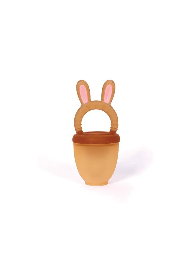 mommys BLISS مغذي الفواكه على شكل أرنب من موميز بليس - بني، سيليكون خالي من BPA، ملحق تغذية سهل الاستخدام للرضع - Image 3