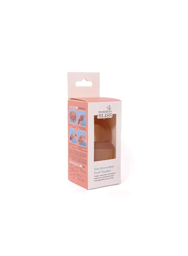 mommys BLISS مغذي الفواكه على شكل أرنب من موميز بليس - بني، سيليكون خالي من BPA، ملحق تغذية سهل الاستخدام للرضع - Image 4