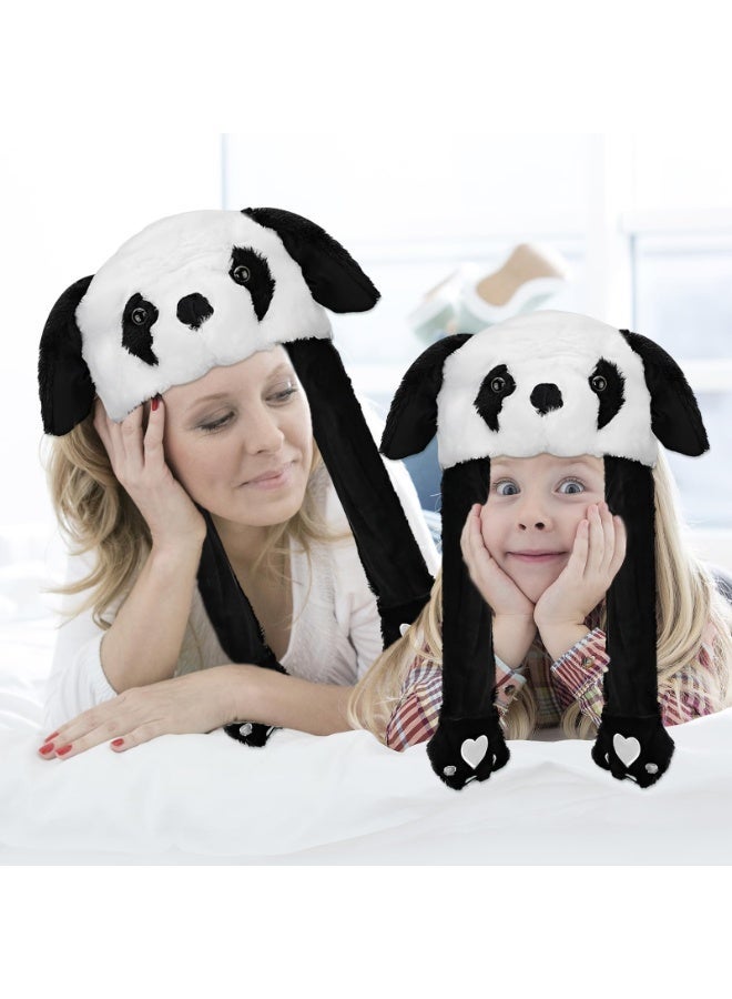 JZS Panda Hat with Ear Moving Jumping, Funny Cosplay Hat Cap for Girls,Cute Soft Plush Panda Headdress - Image 5