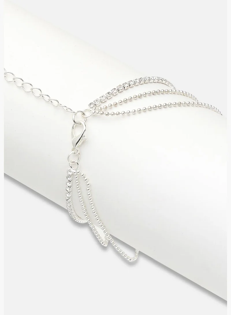 SOHI Silver Plated Party American Diamond Bracelet For Women