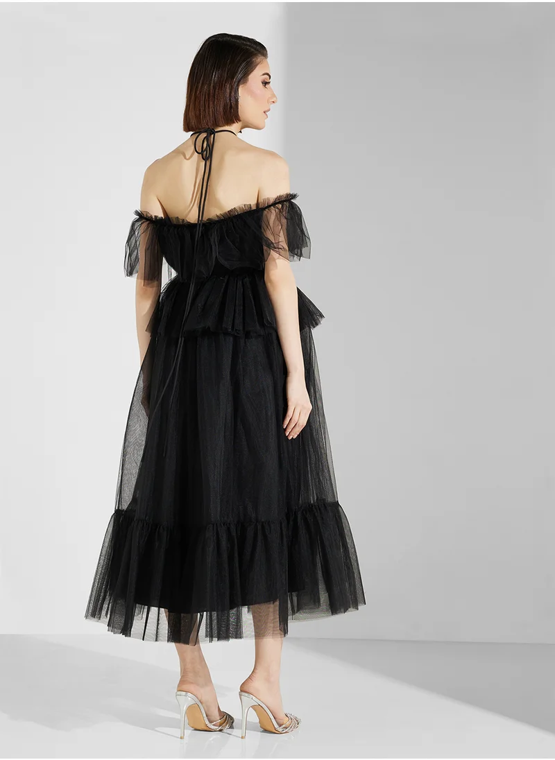 True Decadence Ruffled Maxi Dress