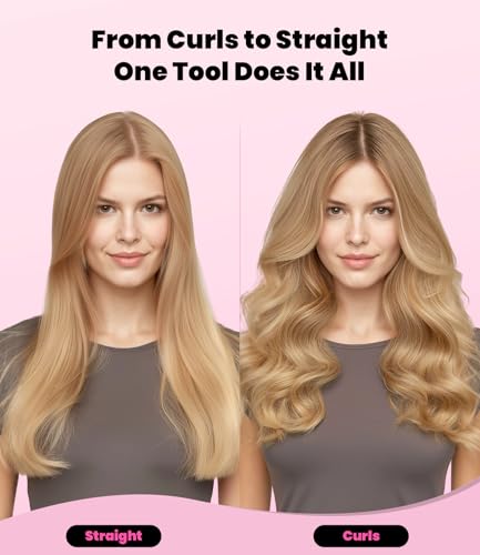 Terviiix Plancha De Cabello Profesional, 1 Inch Ceramic Flat Iron, Non-Snagging Plates, 3X Less Damage, 15s Fast Heating | Hair Straightener and Curler 2 in 1, 5 Adjustable Heat Settings, Hot Pink - Image 3