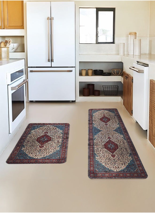 Generic 2 PCS Kitchen Floor Mats Rugs Set, Cushion Floor Carpet, Waterproof, Oil Resistant and Anti-Fatigue PU Standing Mat for Kitchen, Floor, Office, Sink, Laundry 45*75CM+45*120CM  - Image 3