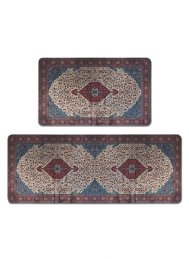 Generic 2 PCS Kitchen Floor Mats Rugs Set, Cushion Floor Carpet, Waterproof, Oil Resistant and Anti-Fatigue PU Standing Mat for Kitchen, Floor, Office, Sink, Laundry 45*75CM+45*120CM  - Image 1