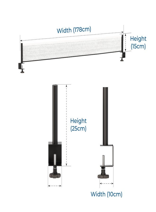 GLORY MEDAL HANGERS Adjustable Table Tennis Net with Holder - Portable Ping Pong Table Tennis Post for Indoor & Outdoor Tables, Fits Any Standard Table, Durable Mesh Net for Home, Office & Recreational Play - Image 3