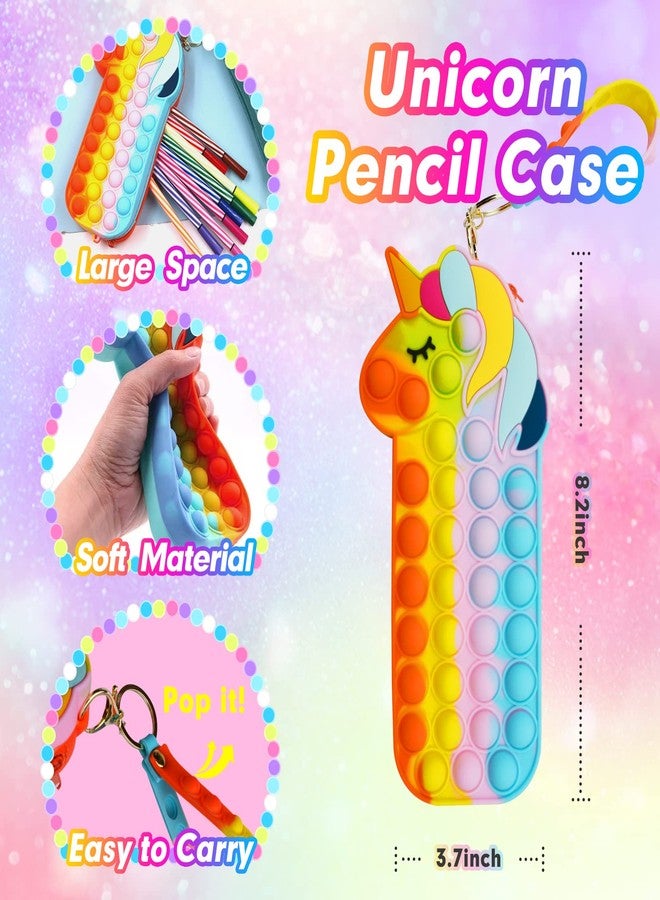 BuQueHM Pop Fidget Backpack for Girls, Pop it Bags&pop it Notebook and Unicorn Pencil Case for Kids' Fidget School Supplies Stress Relief, Great Birthday Present Gift for Kids - Image 3