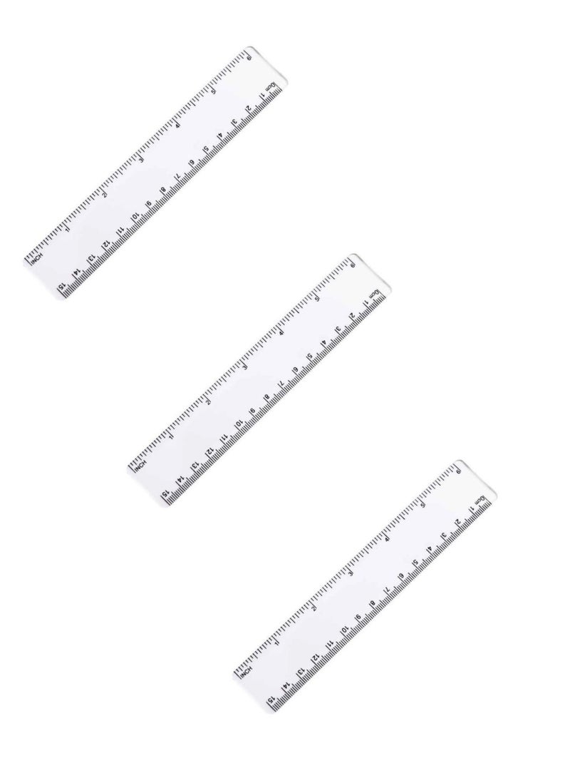 Libra Plastic Ruler Clear (Pack of 3) - Image 1