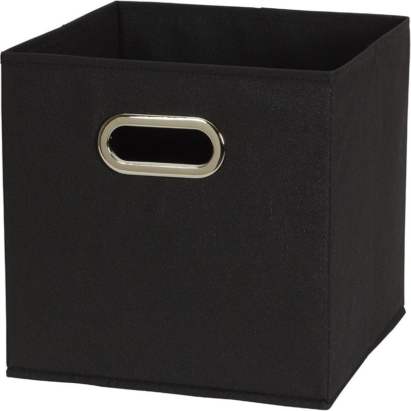 Household Essentials 80-1 Foldable Fabric Storage Bins Set of 6 Cubby Cubes With Handles Black - Image 3