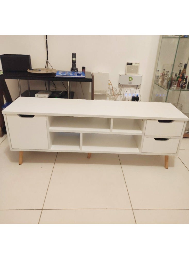 فاشون هوم أرفف تخزين بسيطة حديثة مطورة ومجموعة خزانة تلفزيون طاولة لأثاث غرفة المعيشة المنزلية 140 × 30 × 38 سم - Image 5