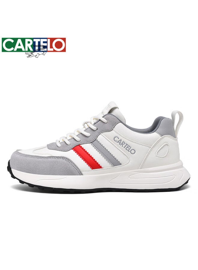 Cartelo Men's Casual Shoes Fashion Versatile Lightweight Non-slip Sports Running Shoes Qh8137 White Gray Size 45 - Image 2