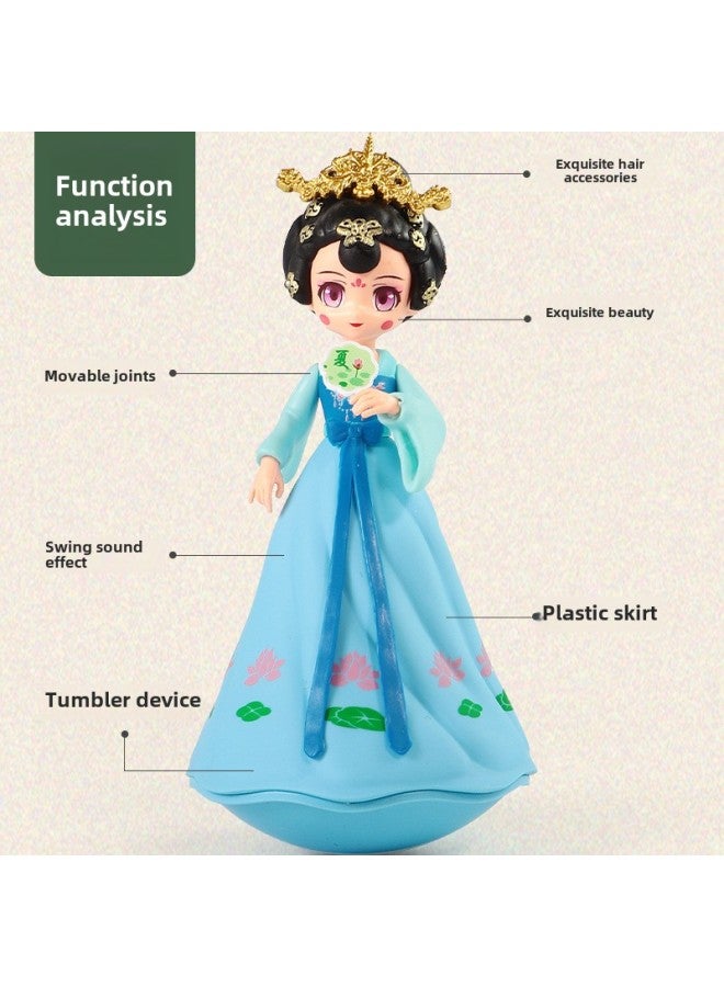 Specialty Doll Night City Datang Ornaments National Style Music Souvenir Little Sister Travel Internet Popular Toy Tumbler-Color:Large Four Seasons Autumn Red