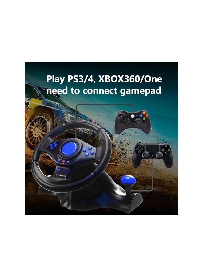 بروماس عجلة قيادة للألعاب، عجلة سباق مع دواسات ومحول، عجلة قيادة 180 درجة، نينتندو سويتش، إكس بوكس ​​ون (أسود) - Image 3