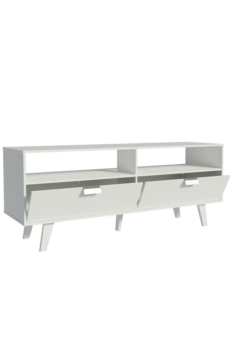 ماديسا حامل تلفزيون مع بابين، لأجهزة التلفزيون حتى 55 بوصة، خشب، 136 عرض × 54 ارتفاع × 39 عمق سم - أبيض - Image 3