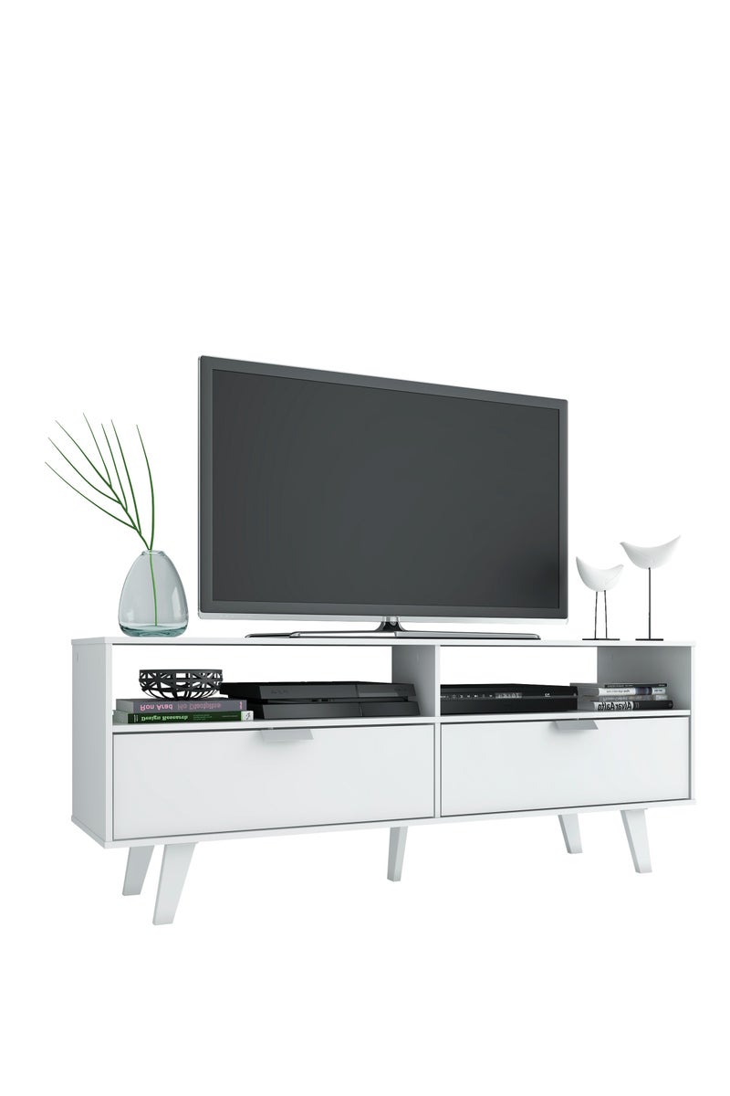 ماديسا حامل تلفزيون مع بابين، لأجهزة التلفزيون حتى 55 بوصة، خشب، 136 عرض × 54 ارتفاع × 39 عمق سم - أبيض - Image 2