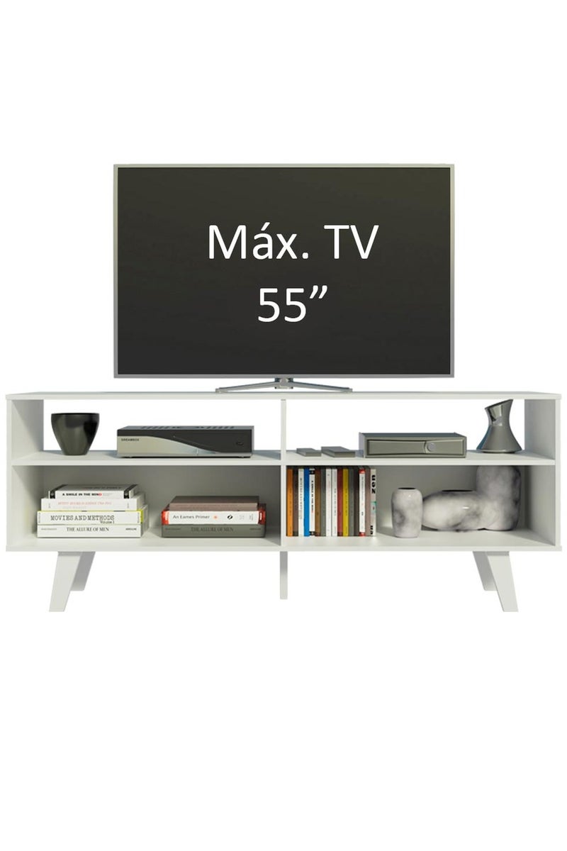 ماديسا حامل تلفزيون مع بابين، لأجهزة التلفزيون حتى 55 بوصة، خشب، 136 عرض × 54 ارتفاع × 39 عمق سم - أبيض - Image 5