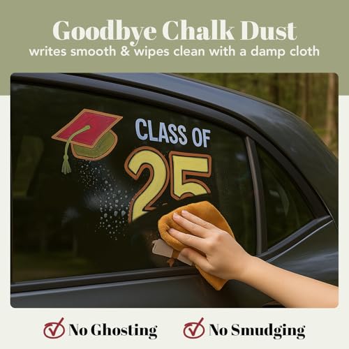 Chalkola Jumbo Chalk Markers - 15mm Window Markers | Pack of 8 Classic Earth Color pens - Use on Cars, Chalkboard, Whiteboard, Blackboard, Glass, Bistro | Loved by Teachers, Artists, Businesses - Image 3