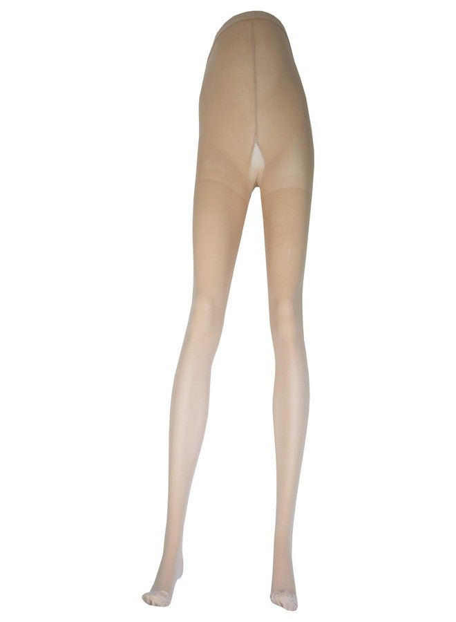 Truform 20-30 mmHg Compression Pantyhose, Plus Size Women's Support Tights Hosiery, Beige, Medium - Image 5