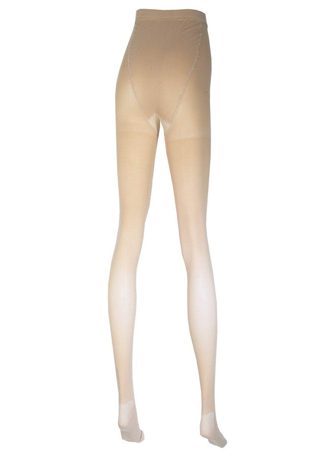 Truform 20-30 mmHg Compression Pantyhose, Plus Size Women's Support Tights Hosiery, Beige, Medium - Image 2