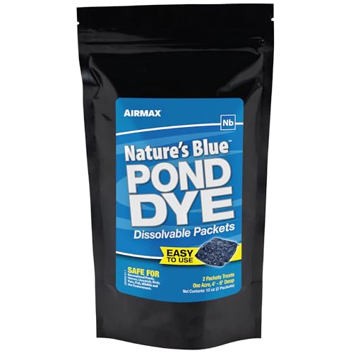 Airmax Pond Dye Packets Nature's Blue Colorant for Large Pond & Lake, Beneficial UV Blocking Color Concentrate, Maintain Clean & Clear Water, Fish Safe, Easy Treatment, 2 Soluble Packets - Image 1