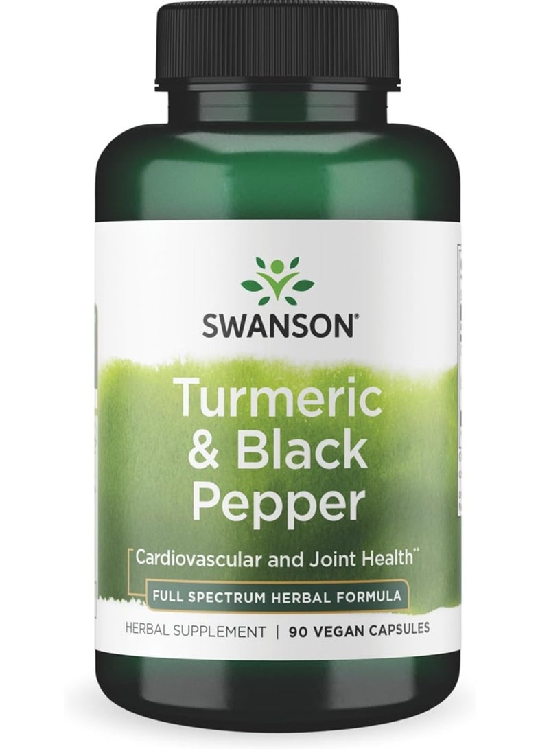 SWANSON Turmeric & Black Pepper Full Spectrum 90 Vegan Capsule - Image 1